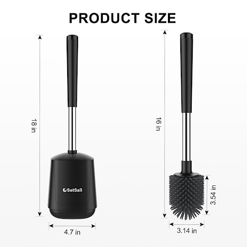 SetSail Silicone Toilet Bowl Brush and Holder Automatic Toilet Bru...