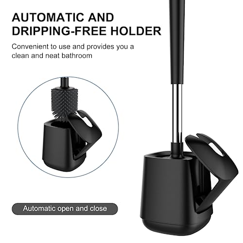 SetSail Silicone Toilet Bowl Brush and Holder Automatic Toilet Bru...