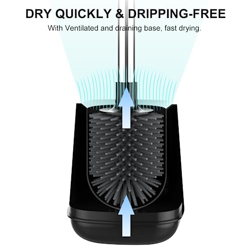 SetSail Silicone Toilet Bowl Brush and Holder Automatic Toilet Bru...