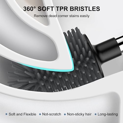 SetSail Silicone Toilet Bowl Brush and Holder Automatic Toilet Bru...