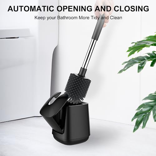 SetSail Silicone Toilet Bowl Brush and Holder Automatic Toilet Bru...