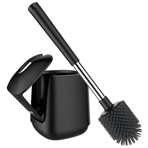 SetSail Silicone Toilet Bowl Brush and Holder Automatic Toilet Bru...