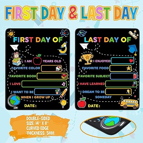 2PCS First & Last Day of School Board Sign, 14x11 Inch Back to Sch...