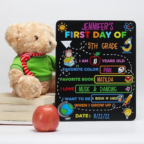 2PCS First & Last Day of School Board Sign, 14x11 Inch Back to Sch...