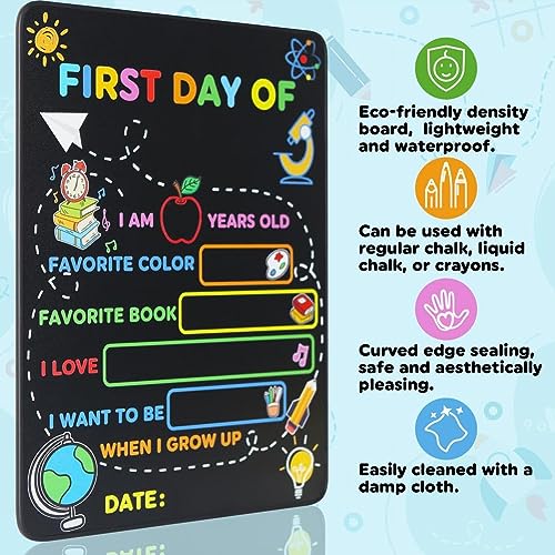 2PCS First & Last Day of School Board Sign, 14x11 Inch Back to Sch...