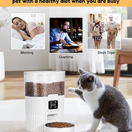 Automatic Cat Feeder, Automatic Dog Feeder, 3.5L Cat Food Dispense...