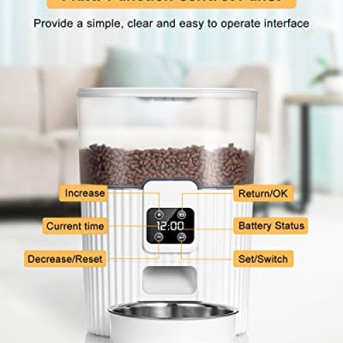 Automatic Cat Feeder, Automatic Dog Feeder, 3.5L Cat Food Dispense...