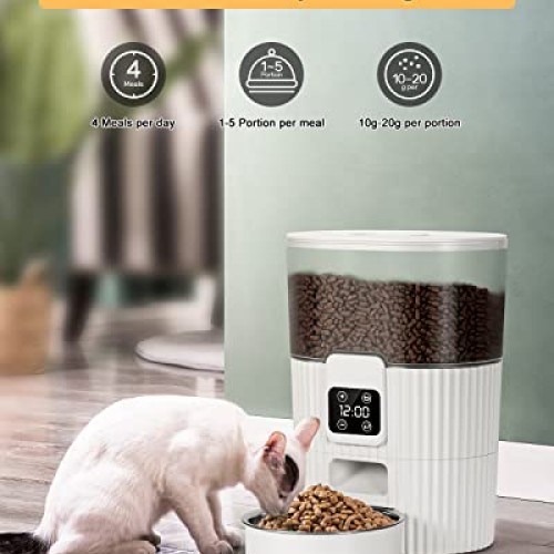 Automatic Cat Feeder, Automatic Dog Feeder, 3.5L Cat Food Dispense...