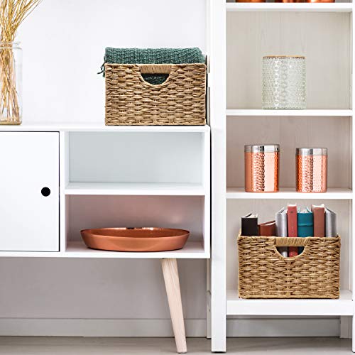 Seville Classics Premium Hand Woven Portable Laundry Bin Basket wi...