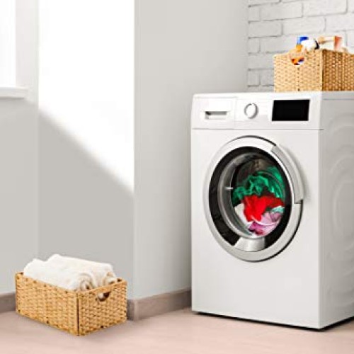 Seville Classics Premium Hand Woven Portable Laundry Bin Basket wi...
