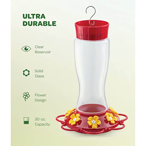 Hummingbird Feeder 30 oz Set of 2 Plastic Hummingbird Feeders fo...
