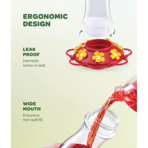 Hummingbird Feeder 30 oz Set of 2 Plastic Hummingbird Feeders fo...