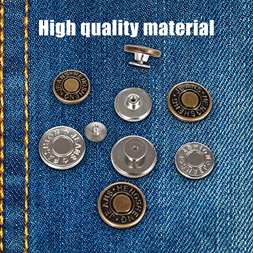 20psc Jeans Button Replacement, 20mm and 17mm Reusable Buttons for...
