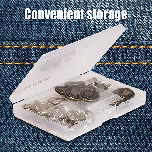 20psc Jeans Button Replacement, 20mm and 17mm Reusable Buttons for...