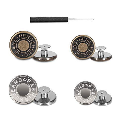 20psc Jeans Button Replacement, 20mm and 17mm Reusable Buttons for...