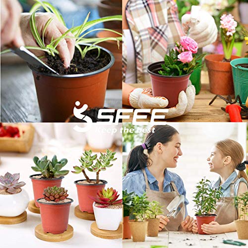 Sfee 100 Pack Plant Nursery Pots 4 inch Plastic Plant Pots, Soft D...