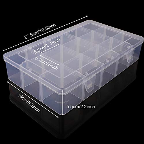 SGHUO 2 Pack Clear Plastic Washi Tape Storage Box, Jewelry and Cra...