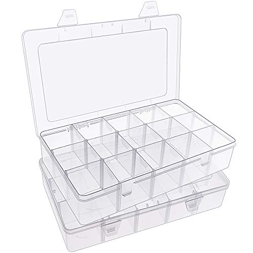 SGHUO 2 Pack Clear Plastic Washi Tape Storage Box, Jewelry and Cra...