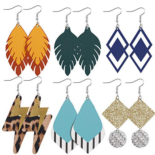 SGHUO 30pcs Faux Leather Sheets Fabric Sheets for Making Earrings,...