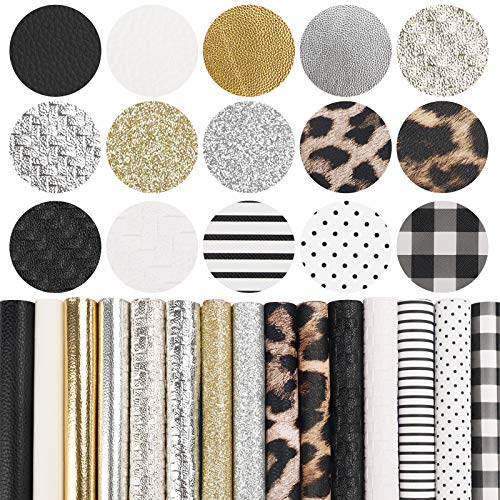 SGHUO 30pcs Faux Leather Sheets Fabric Sheets for Making Earrings,...