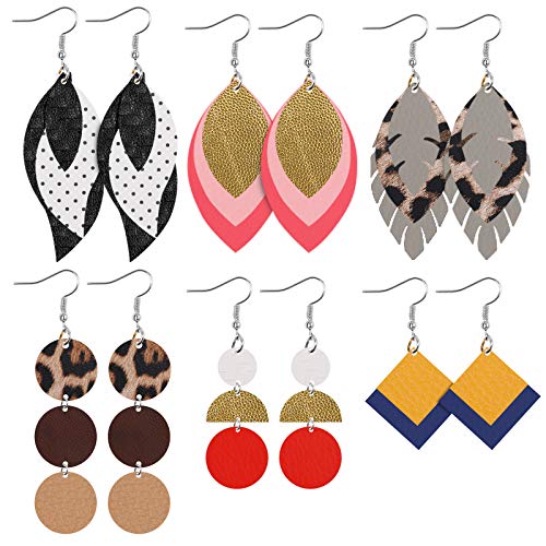 SGHUO 30pcs Faux Leather Sheets Fabric Sheets for Making Earrings,...
