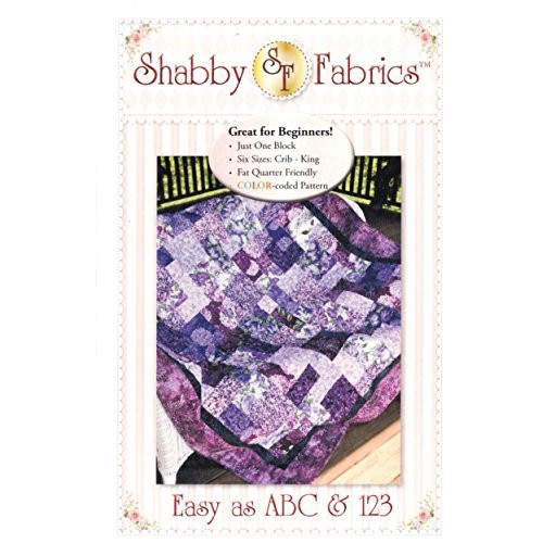 Easy as ABC & 123 Quilt Pattern, Fat Quarter Friendly, 6 Size Opti...