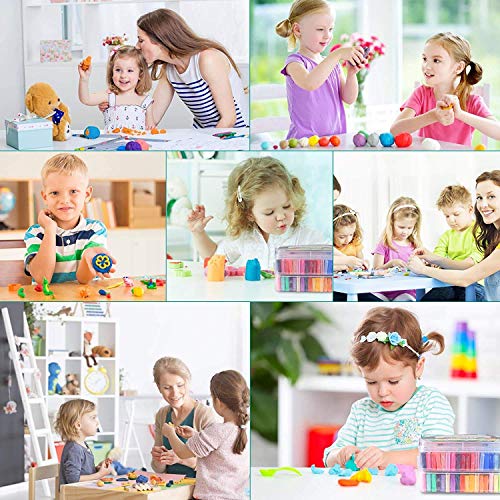50 Colors Polymer Clay Starter Kit, SHANGCAI Oven Bake Clay DIY Co...
