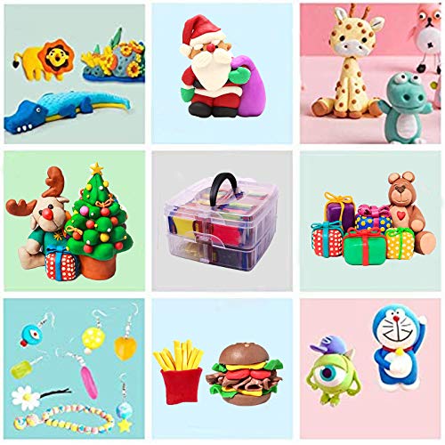 50 Colors Polymer Clay Starter Kit, SHANGCAI Oven Bake Clay DIY Co...