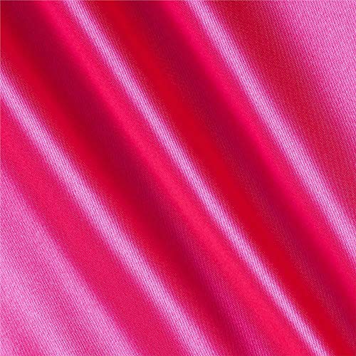 Shannon Fabrics Silky Satin Charmeuse Solid Hot Pink Fabric By The...