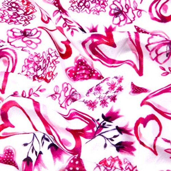 Shannon Studio Digital Minky Cuddle Love Me Fuchsia Fabric by The ...