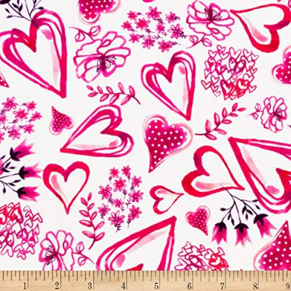 Shannon Studio Digital Minky Cuddle Love Me Fuchsia Fabric by The ...