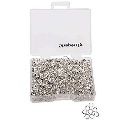 Shapenty 1000PCS Silver Plated Iron Open Jump Rings Connectors Bul...