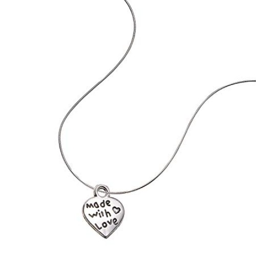 Shapenty 100PCS Mini Metal Beads Heart Shaped “Made with Love” Cha...