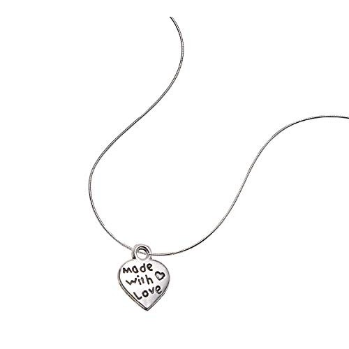 Shapenty 100PCS Mini Metal Beads Heart Shaped “Made with Love” Cha...