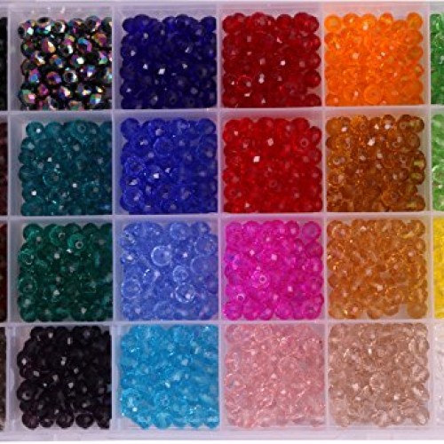 Shapenty 24 Colors 6mm Decorative Hand Briolette Faceted Rondelle ...
