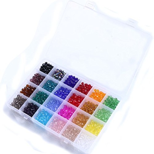 Shapenty 24 Colors 6mm Decorative Hand Briolette Faceted Rondelle ...