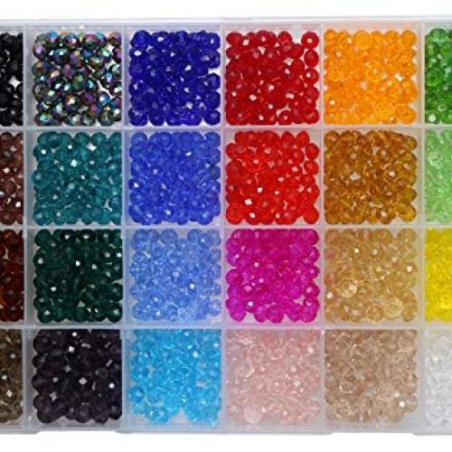 Shapenty 24 Colors 6mm Decorative Hand Briolette Faceted Rondelle ...