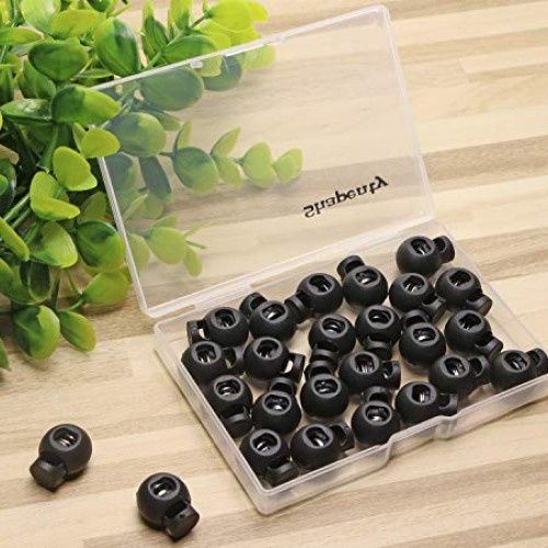 Shapenty Plastic Toggle Single Hole Spring Loaded Elastic Drawstri...