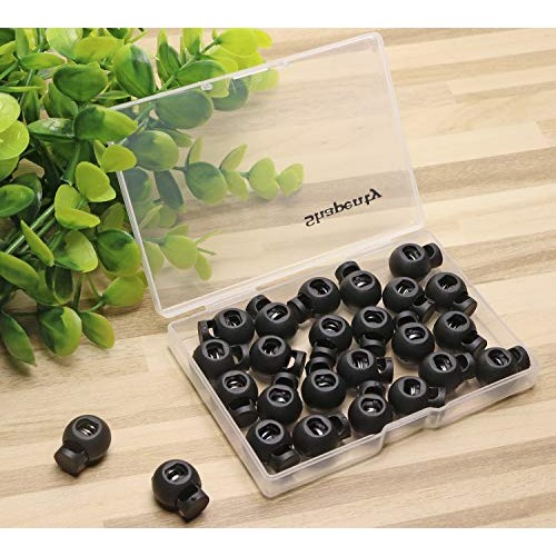Shapenty Plastic Toggle Single Hole Spring Loaded Elastic Drawstri...