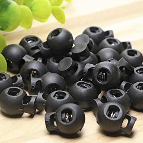Shapenty Plastic Toggle Single Hole Spring Loaded Elastic Drawstri...