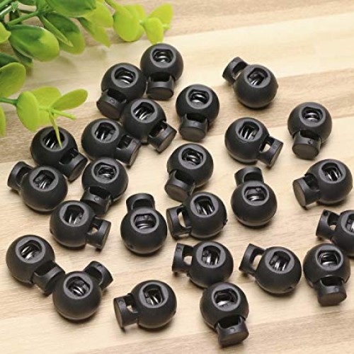 Shapenty Plastic Toggle Single Hole Spring Loaded Elastic Drawstri...