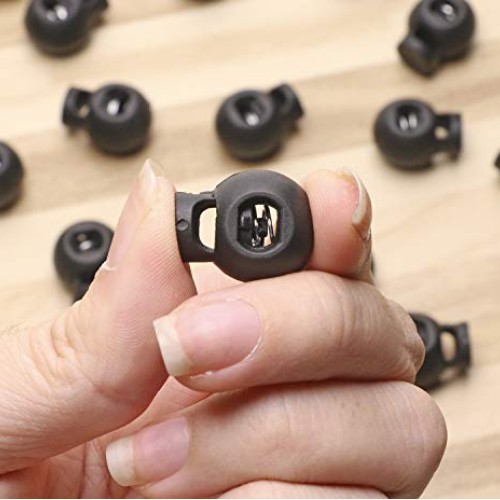 Shapenty Plastic Toggle Single Hole Spring Loaded Elastic Drawstri...
