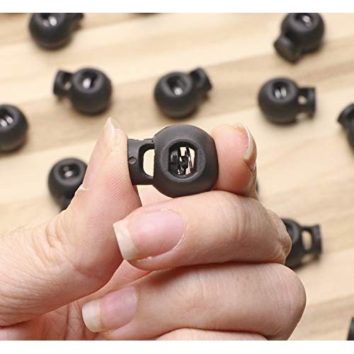 Shapenty Plastic Toggle Single Hole Spring Loaded Elastic Drawstri...