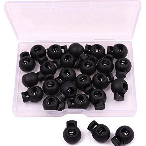 Shapenty Plastic Toggle Single Hole Spring Loaded Elastic Drawstri...