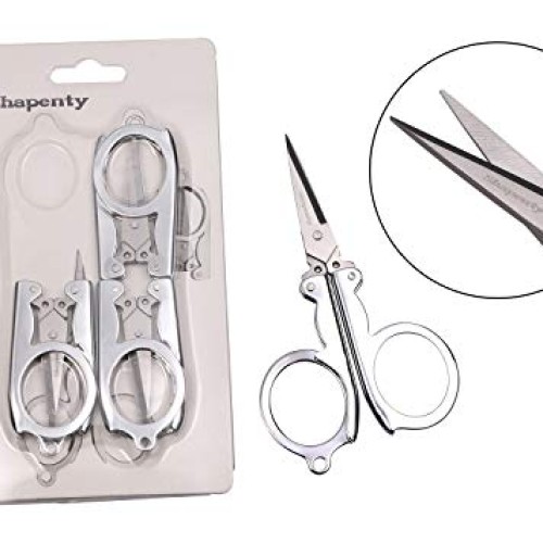 Shapenty Stainless Steel Folding Portable Travel Scissors Cutter F...
