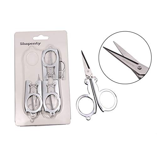 Shapenty Stainless Steel Folding Portable Travel Scissors Cutter F...