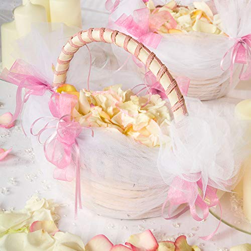 6 Rolls Sheer Chiffon Ribbon Organza Satin Ribbon Transparent Chif...