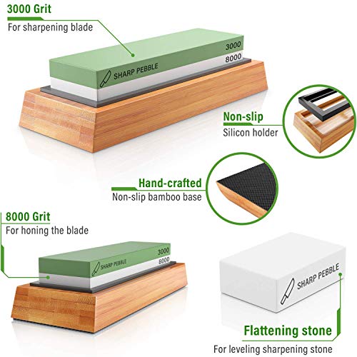 Sharp Pebble Premium Sharpening Stones 2 Side Grit 3000/8000 Whets...