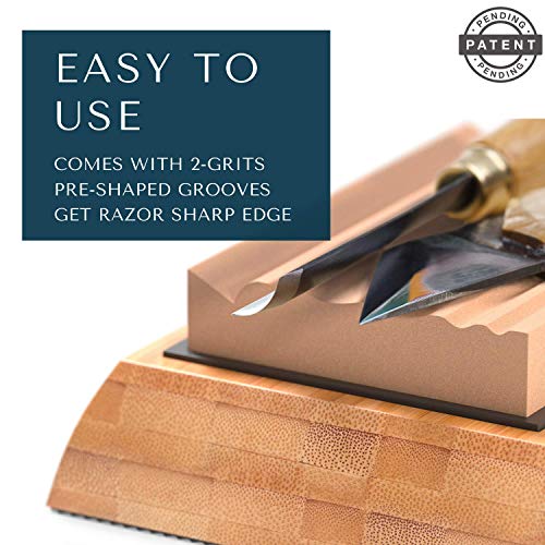 Sharp Pebble Whetstones Wood Carvers Sharpener-Dual Grit Sharpenin...