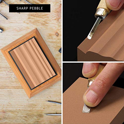 Sharp Pebble Whetstones Wood Carvers Sharpener-Dual Grit Sharpenin...